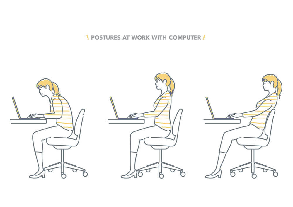 パソコンを使用する際の姿勢